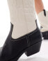 ONLY heeled western boot in black and white contrast