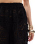 South Beach crochet beach trouser co-ord in black