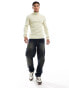 ASOS DESIGN muscle fit knitted essential quarter zip jumper cream