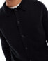 ASOS DESIGN midweight knitted button through cardigan in black