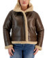 Juniors' Plus Size Faux-Shearling Long-Sleeve Coat, Created for Macy's