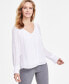 Women's Pleated V-Neck Blouse, Created for Macy's