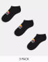 Ellesse 3 pack ankle socks in black