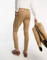 ASOS DESIGN skinny suit trouser in camel micro texture