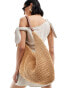 Accessorize straw oversized shoulder bag in natural