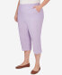 Plus Size Garden Party Chambray Pull-on Capri Pants