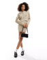 Object fringed knitted jumper co-ord in cream