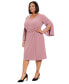 Plus Size Twisted Split-Sleeve Sheath Dress