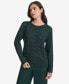 Women's Metallic Cable-Knit Sweater