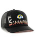 Men's '47 Black Los Angeles Rams Super Bowl LVI Champions Sunset Trucker Adjustable Hat