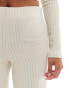 Vero Moda Petite rib jersey dad trouser co-ord in stone