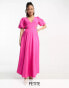 Forever New Petite puff sleeve maxi dress in pink