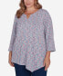 Plus Size Scoop Neck With Bar Detail Spacedye Knit Top