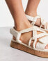 Public Desire Miami quilted rope flatform sandals in cream