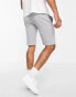 FCUK side scribble jersey shorts in light grey