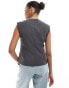 Selected Femme fitted waistcoat in dark grey