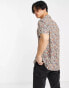 Devils Advocate oversized revere collar shirt in tile print