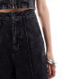 adidas Originals denim wide leg jeans in black with gold details