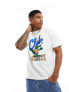 Lacoste retro front graphics t-shirt in off white