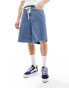 Vans check-5 baggy denim shorts in mid wash blue