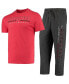 Комплект пижамы Concepts Sport HeatheRed Charcoal, Red Distressed Cincinnati Bearcats Meter T-shirt and Pants Sleep Set