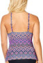 Island Escape 259765 Women's Bimini Gemini Printed Underwire Tankini Top Size 8