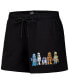 Women's Black Star Wars Cute Characters Fleece Club Shorts