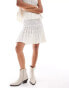 River Island crochet flippy skirt co-ord in white