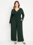 Waist-Defined V-Neck Jumpsuit