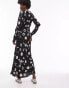 Topshop slash neck bias midi tea dress in mono