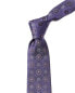 Canali Printed Silk Tie Men's Blue Os