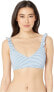 Polo Ralph Lauren 285837 Seersucker Stripe Ruffle Tie Back Bralette Top, Size SM