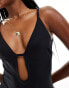 ASOS DESIGN Maya cut-out plunge swimsuit in black