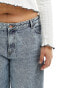 Noisy May Curve wide leg jeans in light wash denim