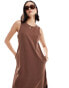 Threadbare jersey maxi dress in chocolate brown