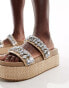 Public Desire Duchess flatform sandal with embellished straps in raffia