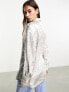 ASOS DESIGN textured metallic oversized shirt in silver