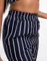 4th & Reckless stripe high waist trouser co-ord in navy