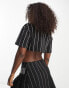 Tommy Jeans co-ord pinstripe crop t-shirt in black