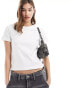 Dr Denim Nina essential short sleeve slim fit tee in off white