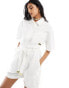 Barbour International tie waist playsuit in white