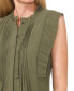 Women's Pleat-Detail Pintuck Cap-Sleeve Blouse