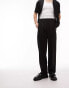 Topman smart wide leg with pleat trousers in black