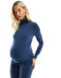 Mamalicious Maternity long sleeve roll neck top co-ord in navy