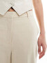 Mango slouchy straight leg tailored trouser in beige