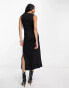 & Other Stories cut-out hardware midi dress in black