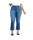 Plus Size Recover High Rise Button Front Kick Flare Crop Jeans