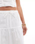 ASOS DESIGN midi cotton clean prairie skirt in white