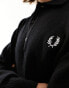 Fred Perry knitted Ls polo in black