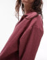 Topshop co-ord casual textured beach shirt in burgundy